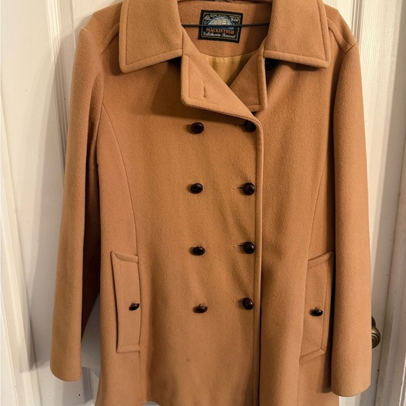 Vintage Classic Camel Double-Breasted Pea Coat Women’s Large - Picture 1 of 5